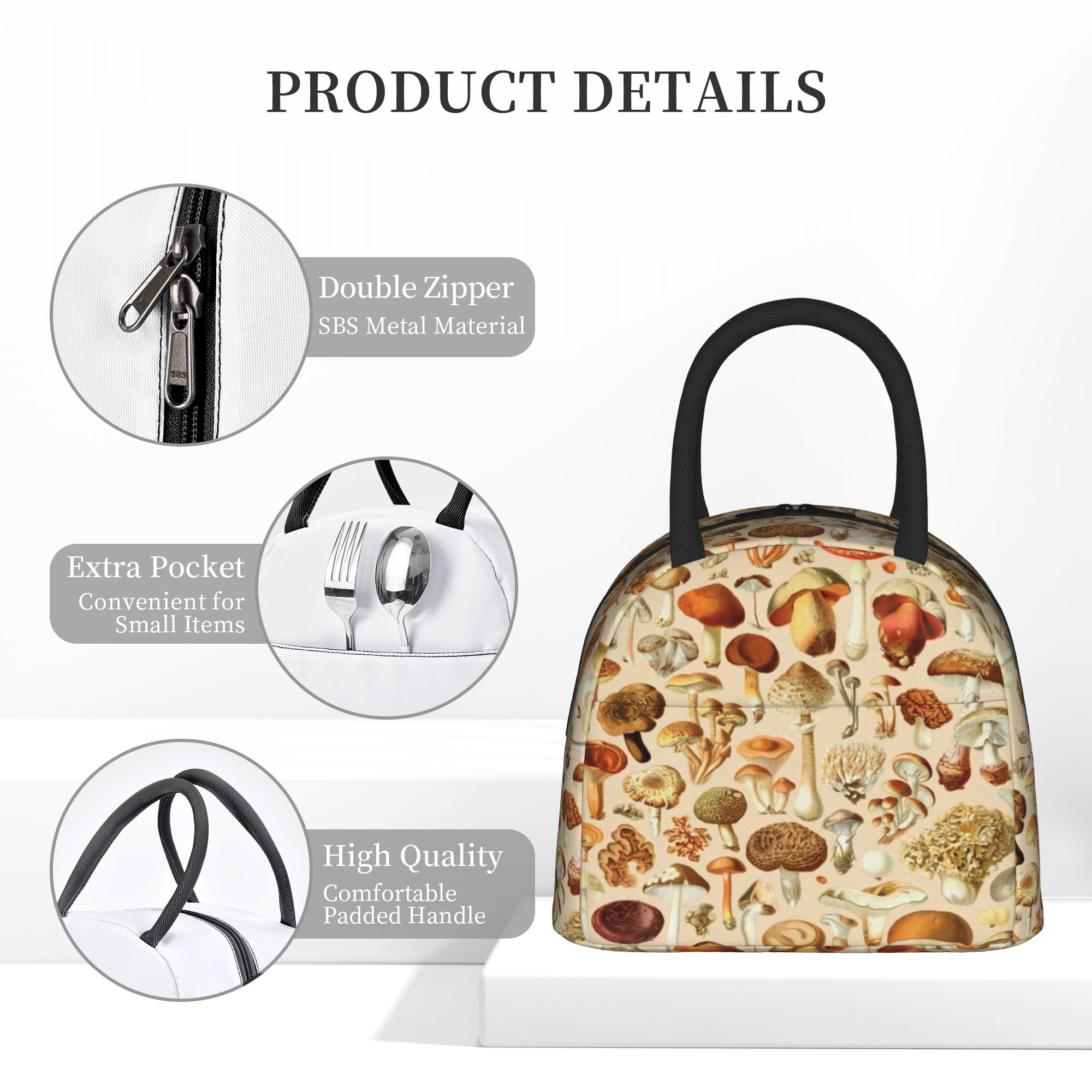 Vintage Collectible Lunch Boxes - مجموعة الفطر الكلاسيكية - حقائب غداء