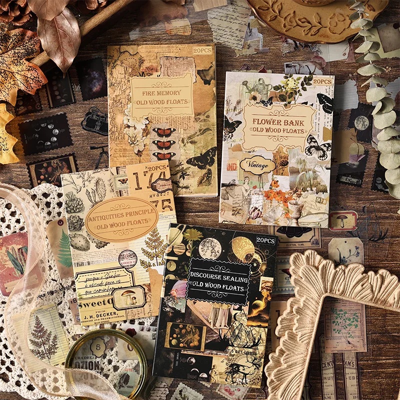 Vintage Collectible Books - كتاب ملصقات مقطوعة مسبقًا بتصميم عتيق