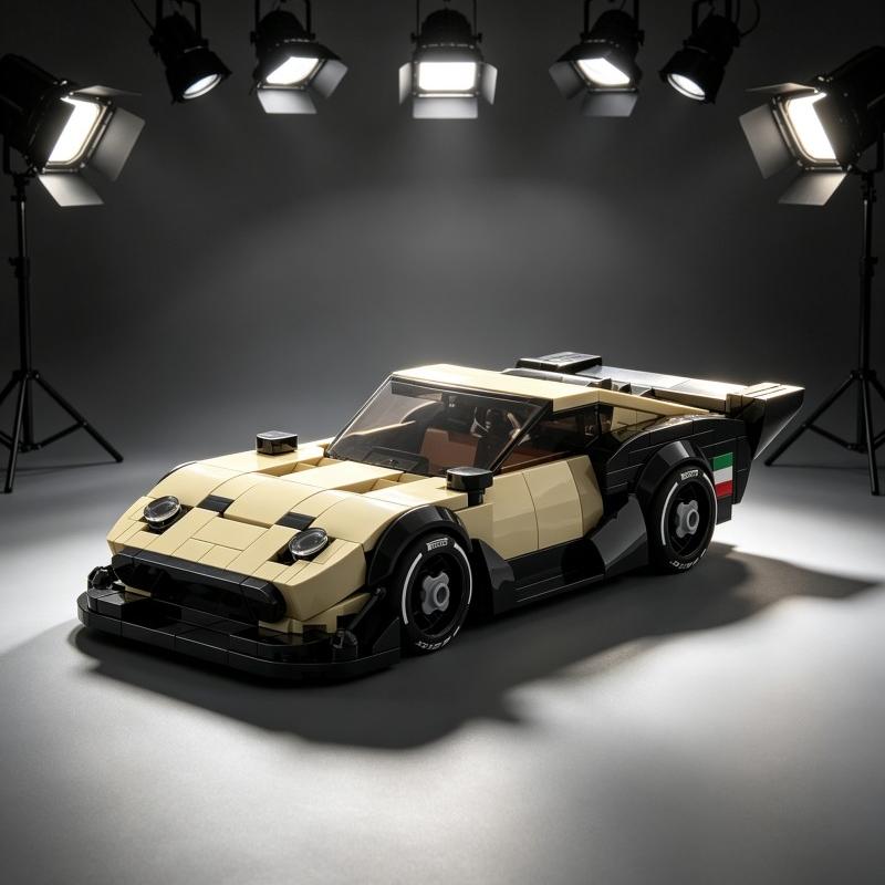 Vintage Collectible Cars - مجموعة مكعبات بناء MOC، سيارة رياضية