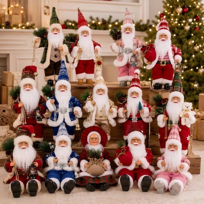 Vintage Collectible Santa - تمثال سانتا كلوز واقف مصنوع يدويًا